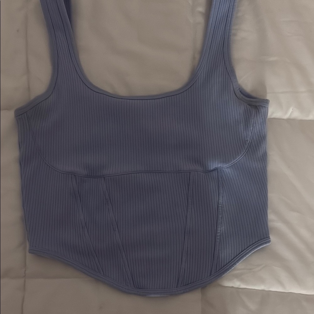 Victoria's Secret Blue Ribbed Crop Top
